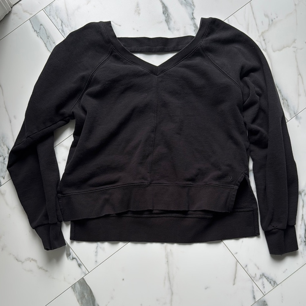 Z Supply Active Open Back Black Sweatshirt